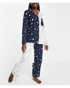 Пижама на пуговицах с комбинированным звездным принтом Chelsea peers