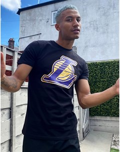Черная футболка с принтом логотипа на груди NBA LA Lakers New era