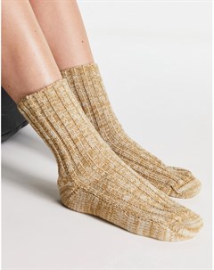 Светло бежевые меланжевые уютные носки Topshop
