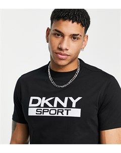 Черная футболка с принтом логотипа на груди DKNY Sport Dkny active