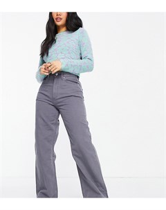 Выбеленные серые брюки с широкими штанинами в винтажном стиле ASOS DESIGN Petite Asos petite