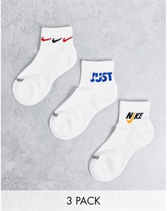 Белые носки с мягкими вставками Cushioned Everyday Triple Swoosh Nike training