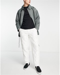Белые строгие стеганые брюки в стиле oversized с суженными книзу штанинами Asos design