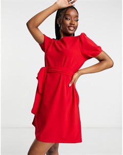 Красное платье мини с поясом спереди Lipsy