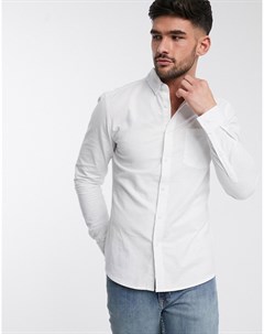 Белая оксфордская рубашка зауженного кроя Asos design