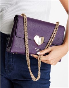 Фиолетовая сумка на плечо с застежкой сердечком Dune