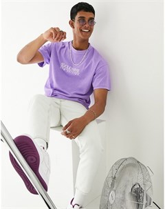 Фиолетовая oversized футболка с принтом Xclusive New look