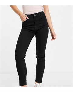 Черные зауженные джинсы с завышенной талией Petite Bershka