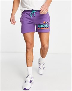 Фиолетовые шорты для бега с графическим принтом от комплекта ASOS Actual Asos design