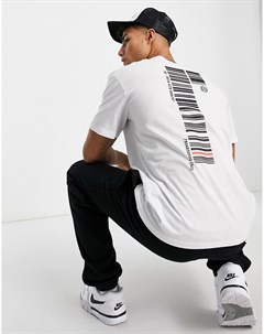 Белая oversized футболка с принтом штрих кода на спине Core Jack & jones