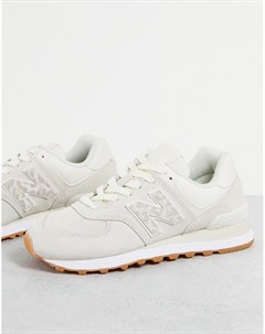 Белые кроссовки со звериным принтом 574 New balance