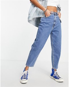 Сине голубые джинсы в винтажном стиле с завышенной талией Tommy jeans
