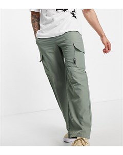 Зеленые брюки карго из нейлона с широкими штанинами и карманами Collusion