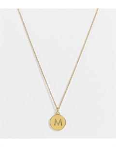 Золотистое ожерелье с маленькой подвеской с инициалом М Kate spade
