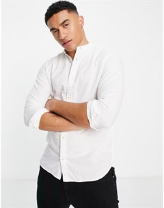 Белая льняная рубашка с воротником на пуговицах Essentials Jack & jones
