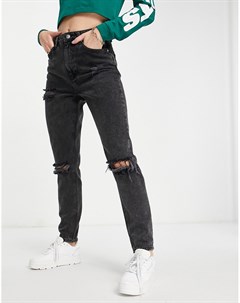 Серые рваные джинсы прямого кроя Na-kd