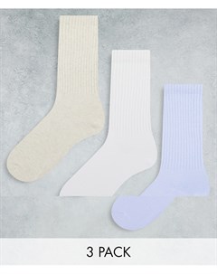 Набор из 3 пар носков из органического хлопка разных цветов Eleven Weekday