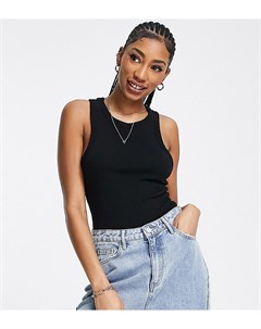 Черное боди с горловиной в стиле борцовки ASOS DESIGN Tall Asos tall