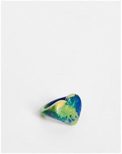 Пластиковое кольцо в форме сердца ярких оттенков Asos design