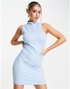 Голубое трикотажное платье с открытой спиной Na-kd