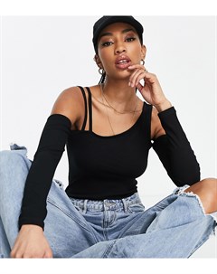 Черное асимметричное боди на одно плечо ASOS DESIGN TALL Asos tall