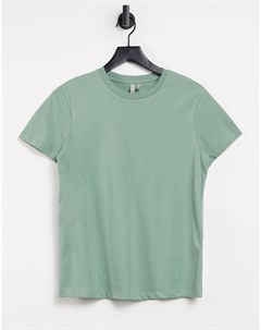 Сине зеленая футболка из органического хлопка с круглым вырезом Ultimate Asos design