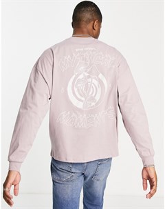 Сиреневая футболка в стиле oversized с длинными рукавами и мистическим принтом на спине Asos design