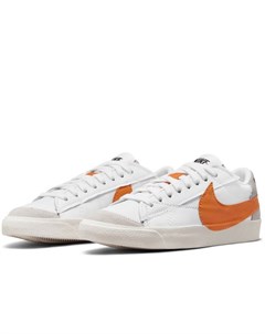 Кроссовки белого и оранжевого цветов Blazer Low 77 Jumbo Nike