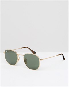 Солнцезащитные очки с плоскими линзами в золотистой оправе Ray-ban®