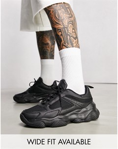 Черные сетчатые кроссовки на массивной подошве Asos design
