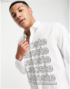 Белая рубашка с текстовым логотипом эксклюзивно для ASOS Lacoste