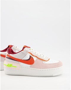 Кроссовки бежевого оранжевого цвета Air Force 1 Shadow Nike