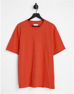 Оранжевая oversized футболка Topman
