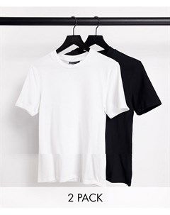 Комплект из 2 облегающих футболок с добавлением органического хлопка и с круглым вырезом Asos design