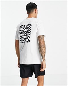 Белая футболка с логотипом на груди и принтом на спине adidas Adidas performance