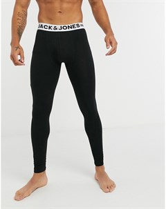 Черные кальсоны с названием бренда на поясе Jack & jones