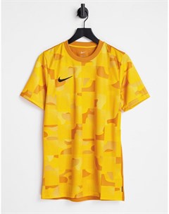 Футболка желтого цвета со сплошным принтом F C Libero Nike football