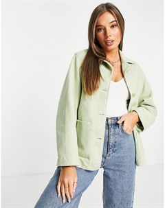 Замшевая куртка шалфейно зеленого цвета в винтажном стиле Asos design