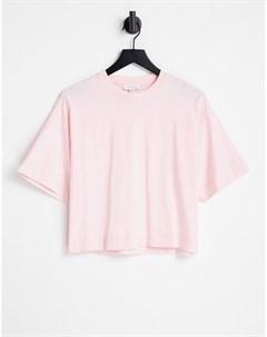 Нежно розовая свободная футболка со вставкой Topshop