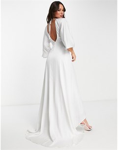 Белое свадебное платье макси с открытой спиной Y.a.s