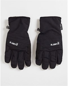 Утепленные горнолыжные перчатки черного цвета Peach Maker Planks
