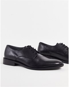 Черные туфли дерби из натуральной кожи Morecombe Topman