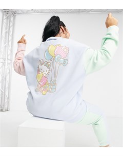 Oversized свитшот в стиле колор блок с воротником поло от комплекта x Hello Kitty New girl order curve