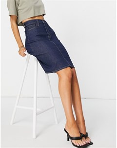Темно синяя удлиненная джинсовая юбка классического кроя в стиле 90 х Levi's®
