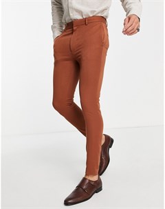 Супероблегающие брюки рыжего цвета в строгом стиле Asos design