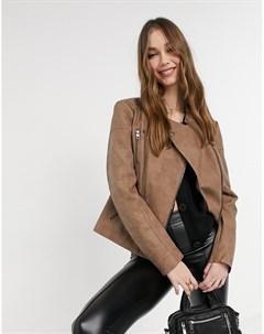 Куртка из искусственной кожи коричневого цвета Only