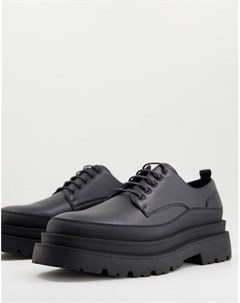 Черные туфли на шнуровке с фактурной отделкой из искусственной кожи Asos design