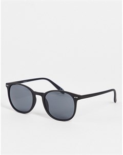 Круглые солнцезащитные очки в черной матовой оправе из переработанных материалов с дымчатыми стеклам Asos design