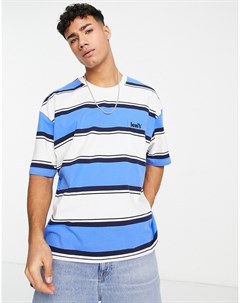 Oversized футболка в синюю полоску с карманом и логотипом Levi's®