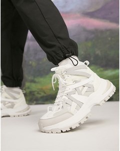 Белые высокие кроссовки на массивной подошве с резиновыми вставками Asos design